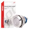 Spínač plochý oceľový ON/OFF 19mm 5A 12/230V AMiO-04474