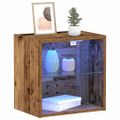 vidaXL Floating Shelf with LED Light Hnedá 40 x 28,5 x 40 cm