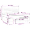 vidaXL Posteľ boxsping s matracom a LED sivohnedá 180x200 cm látka