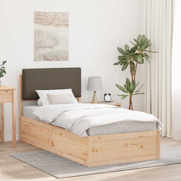 vidaXL Rám postele s čalúneným čelom Sivohnedá 80 x 200 cm