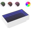 vidaXL Konferenčný stolík s LED biely 90x50x30 cm kompozitné drevo