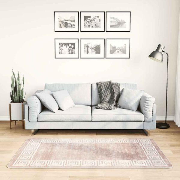 vidaXL Prateľný koberec 80x150 cm béžový
