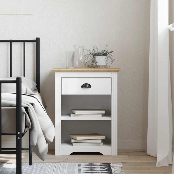 vidaXL Nočný stolík BODO hnedý 53x38,5x67 cm borovicový masív