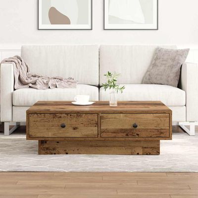 vidaXL Konferenčný stolík Staré drevo 90 x 90 x 28 cm Kompozitné drevo