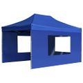 vidaXL Profesionálny skladací stan+steny, hliník 4,5x3 m, modrý