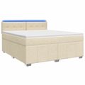 vidaXL Posteľ boxspring s matracom Krémová 140 x 190 cm Látka