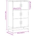 vidaXL Vysoká skrinka dymový dub 68x35x106,5 cm kompozitné drevo+kov