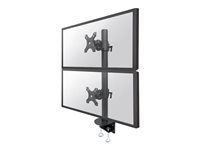 Montážna sada - pre 2 LCD displeje - oceľ - čierna - veľkosť obrazovky: 17"-49" - upevnenie svorkou, upevniteľné na stôl
