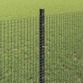 vidaXL Zvarené pletivo s podperami 10 x 0,8 m PVC potiahnutá oceľ Sivá