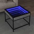 vidaXL Konferenčný stolík s nekonečnými LED sivý sonoma 50x50x41 cm