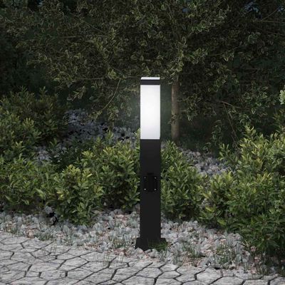 vidaXL Stĺpikové svietidlo so zásuvkou 50 cm čierne IP44