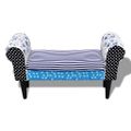 vidaXL Lavička, patchwork, modro biela