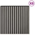 vidaXL Nástenné panely 8 ks 60,5 x 60 cm Sivá