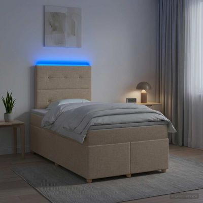 vidaXL Posteľ boxspring s matracom Krémová 120 x 190 cm Látka