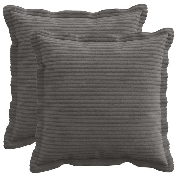 vidaXL Poťah na podložku 2 ks HOUTEN Tmavosivá 45 x 45 cm manšestr