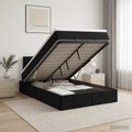 vidaXL Ottoman posteľ s matracom a LED Čierna 120 x 200 cm Zamat