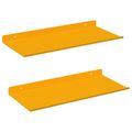 vidaXL Závesná polica 2 ks Horčicová žltá 40 x 18 x 2,5 cm Oceľ