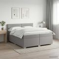 vidaXL Posteľ boxspring s matracom Svetlosivá 200 x 200 cm Látka