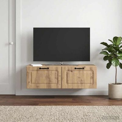 vidaXL Nástenná TV skrinka 98 x 41 x 30 cm Dub artisan