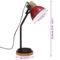 vidaXL Stolová lampa 25 W šmuhovaná červená 18x18x60 cm E27