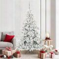 vidaXL Umelý Sklápací Vianočný Stromček Biela 180 cm PVC a oceľ