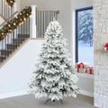 vidaXL Umelý vianočný stromček s 300 LED-i Biela 240 cm PE a PVC