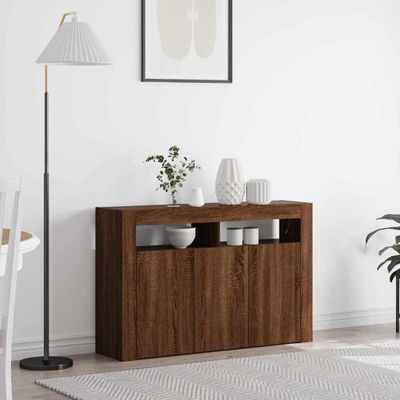vidaXL Servírovacia skriňa Hnedý dub 116 x 30 x 75 cm Kompozitné drevo
