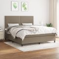 vidaXL Posteľný rám boxspring s matracom sivohned 160x200 cm látka