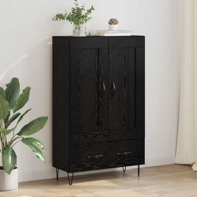 vidaXL Highboard Čierny dub 69,5 x 31 x 115 cm Kompozitné drevo