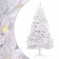 vidaXL Umelý Sklápací Vianočný Stromček Biela 270 cm PVC a oceľ