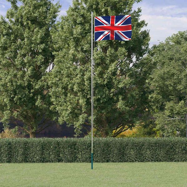vidaXL Vlajka Veľkej Británie a tyč 6,08 m hliník