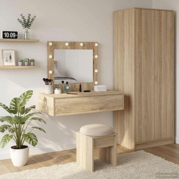 vidaXL Toaletný stolík Hnedá 83 x 40 x 70 cm Kompozitné drevo