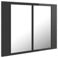 vidaXL LED kúpeľňová zrkadlová skrinka lesklá sivá 60x12x45 cm akryl