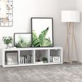 vidaXL Nástenná polica v tvare kocky, biela 37x29,5x134,5 cm, MDF