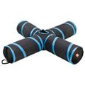 vidaXL Mačací tunel 4-cestný čierno-modrý 132 cm polyester