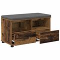 vidaXL Predsieňová lavica Staré drevo 80 x 38 x 46 cm