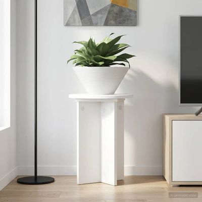 vidaXL Stojan na rastliny 2 pcs Biela Ø29,5 x 40 cm Kompozitné drevo