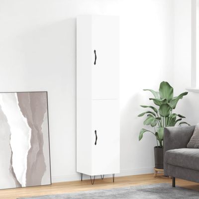 vidaXL Vysoká skrinka biela 34,5x34x180 cm spracované drevo