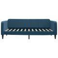 vidaXL Denná posteľ s matracom modrá 100x200 cm zamat