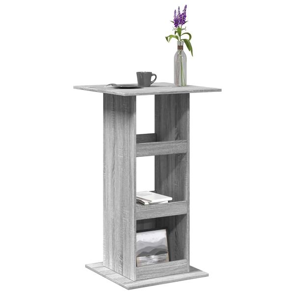 vidaXL Barový stôl s policami sivý sonoma 60x60x102cm kompozitné drevo