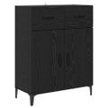 vidaXL Highboard Čierny dub 69,5 x 34 x 180 cm Kompozitné drevo
