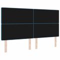 vidaXL LED hlavová doska s LED pásikmi Tmavomodrá 180 cm Zamat