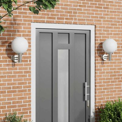 vidaXL Exteriérové nástenné svietidlo 2 pcs Strieborná 28 x 25 x 38 cm