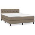 vidaXL Posteľný rám boxspring s matracom sivohned 140x200 cm látka