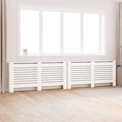 vidaXL Kryty na radiátor 2 ks biele 172x19x81,5 cm MDF