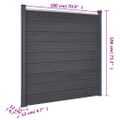 vidaXL Sada plotových panelov sivá 353x186 cm WPC