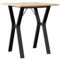 vidaXL Jedálenský stolík v tvare Y 60x60x75 cm borovica a oceľ