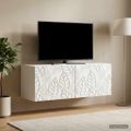 vidaXL Nástenná TV skrinka 98 x 31 cm Biela Kompozitné drevo Nástenný