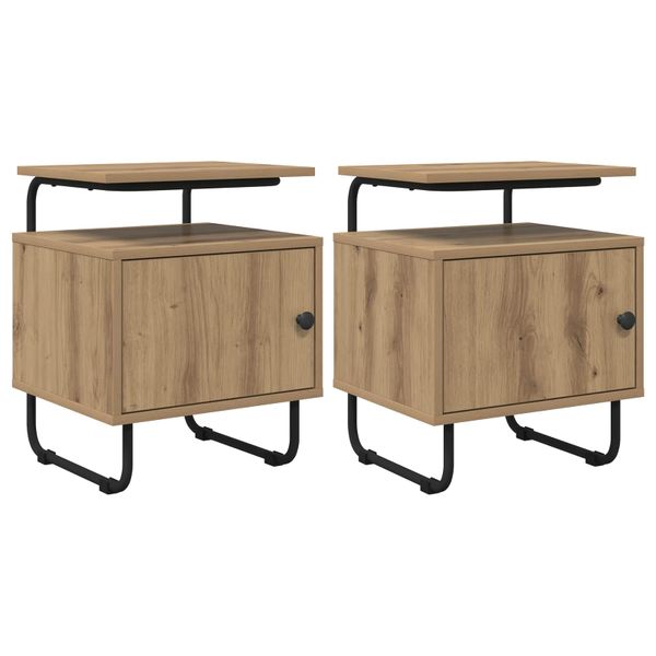 vidaXL Nočný stolík 2 ks Dub artisan Kompozitné drevo