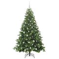 vidaXL Umelý vianočný stromček s 300 LED-i Zelená 180 cm PE a PVC